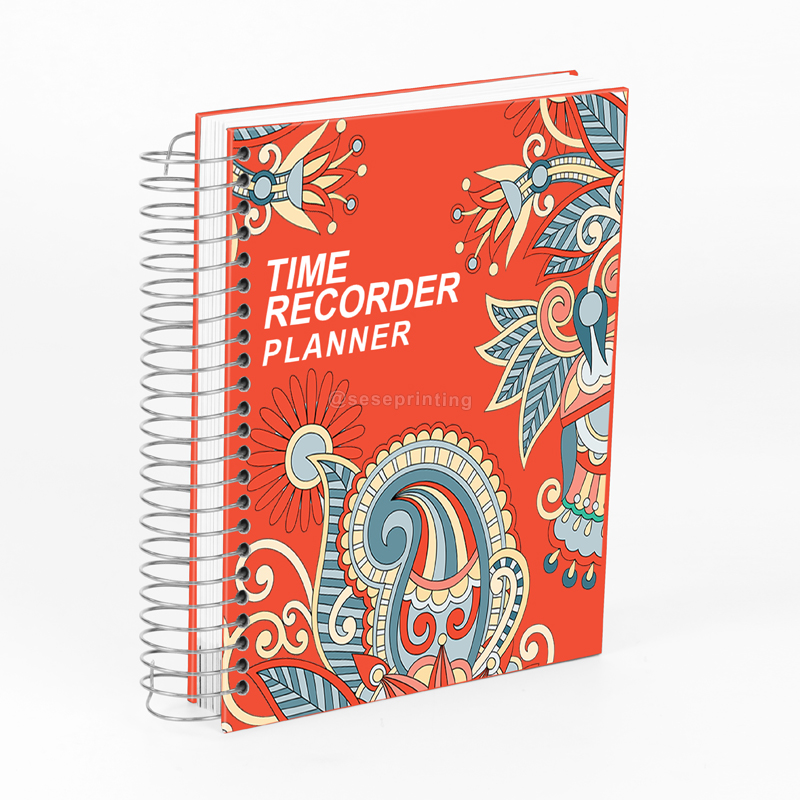 Luxury Time Recorded Planner Printing Spiral Notebook Journal
