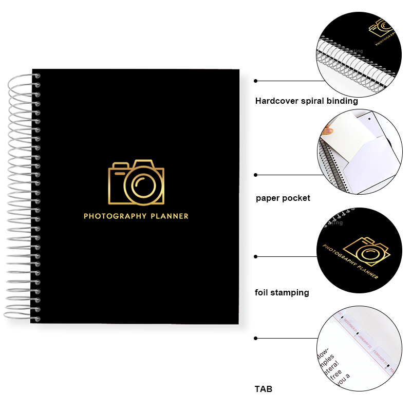 Printing Hardcover Spiral Notebook Custom Photography Planner