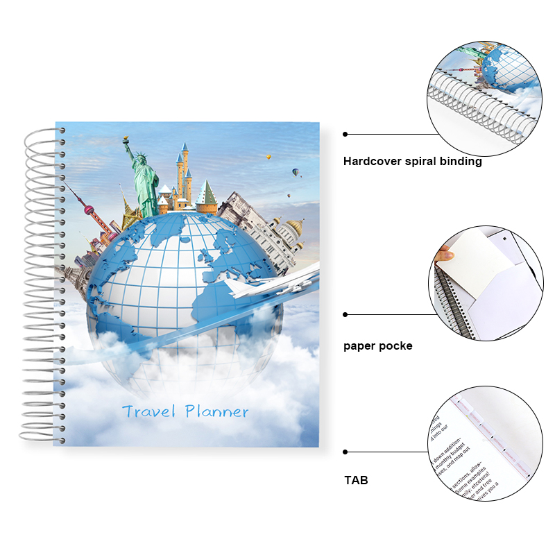 Custom Design Travel Planner Printing Hardcover Daily Journal