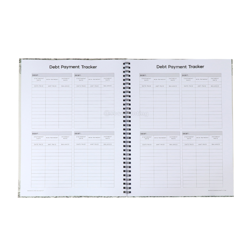Custom Quarterly Planner Printing Soft Cover Spiral Budget Planner