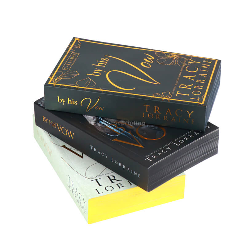 Perfect Bound Book with Black Sprayed Edges and Gold Foil on Cover