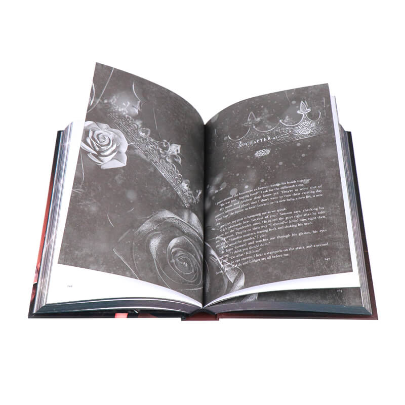 Black and White Printing Pages Hardback Novel Books with Sprayed Edges