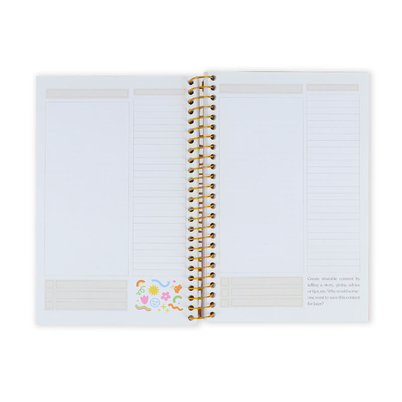 Custom Printing Hardcover Spiral Gratitude Planner with Sprayed Edges