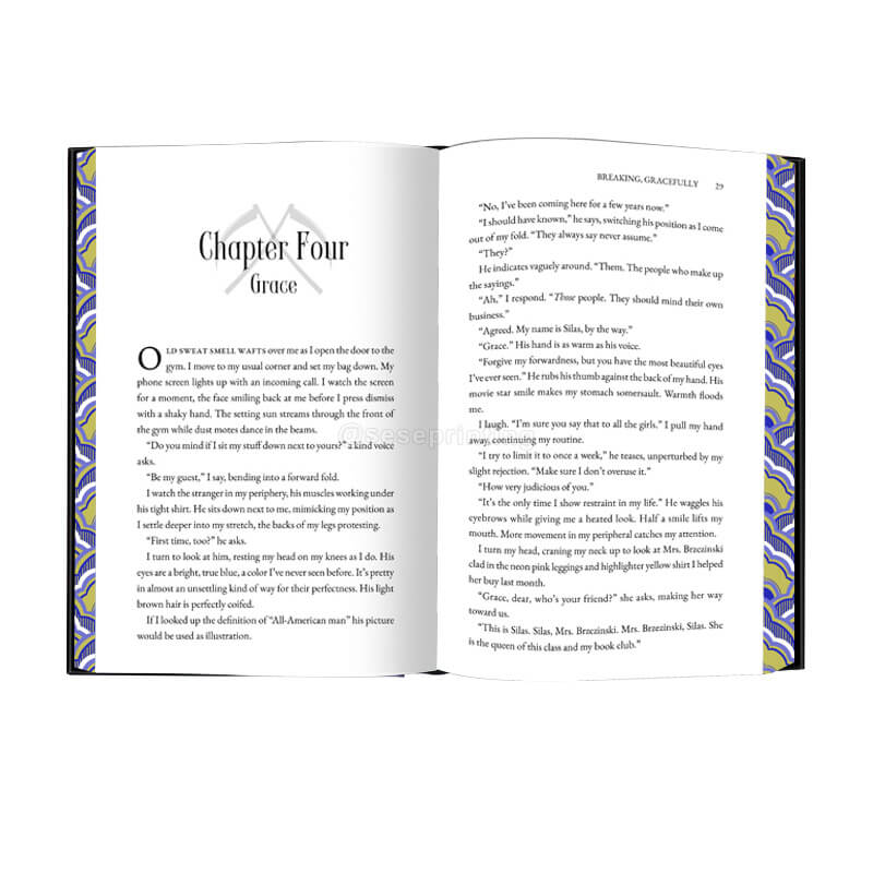 Hardback Fiction Book with Foil on Cover and Pattern Sprayed Edges