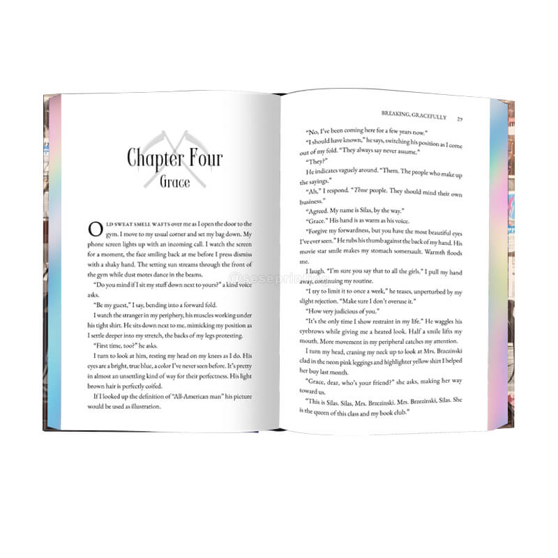 Sprayed Edges Novel Black and White Printing Foil Stamped Hardcover Book