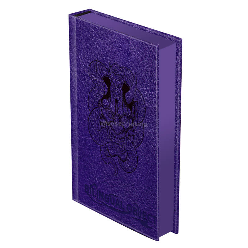 Printed Leather Hardcover Novel Book with Full Color Sprayed Edges