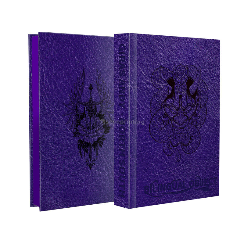 Printed Leather Hardcover Novel Book with Full Color Sprayed Edges