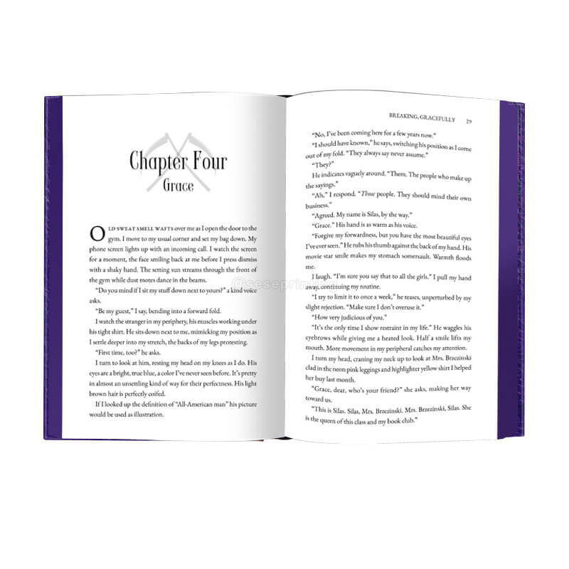 Printed Leather Hardcover Novel Book with Full Color Sprayed Edges