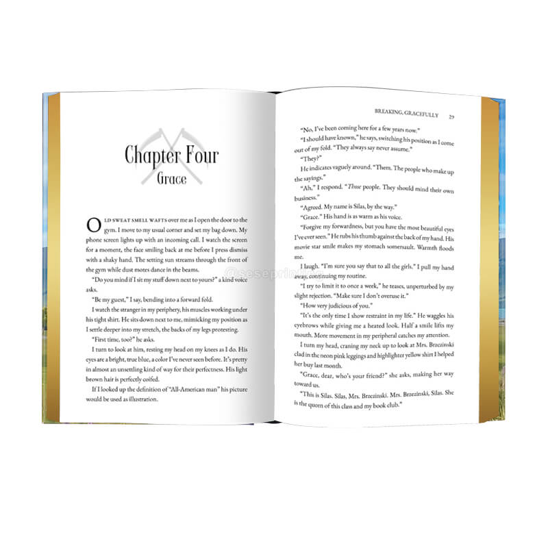 Black and White Interior Pages Hardcover Book with Gold Foiled Edges