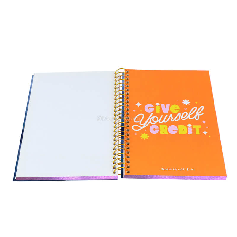 Personalized Spiral Binding Hardcover Notebook with Sprayed Edges