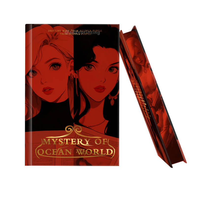 Custom Book Printing Hardcovers with Pattern Sprayed Edges and Gold Foil on Cover