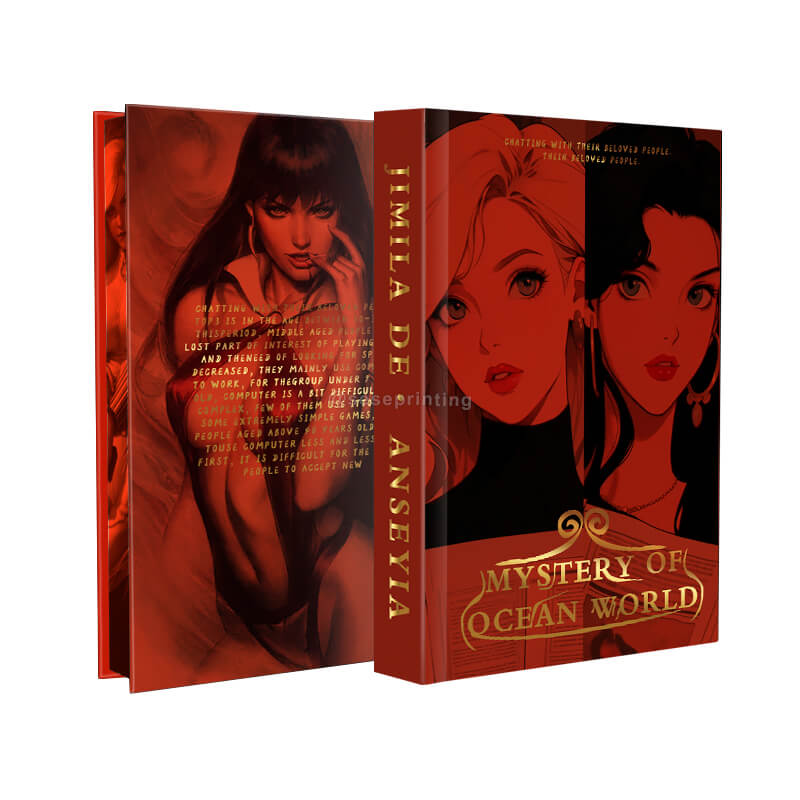 Custom Book Printing Hardcovers with Pattern Sprayed Edges and Gold Foil on Cover