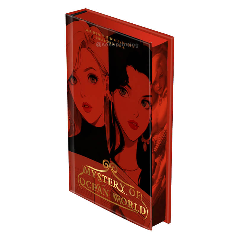 Custom Book Printing Hardcovers with Pattern Sprayed Edges and Gold Foil on Cover