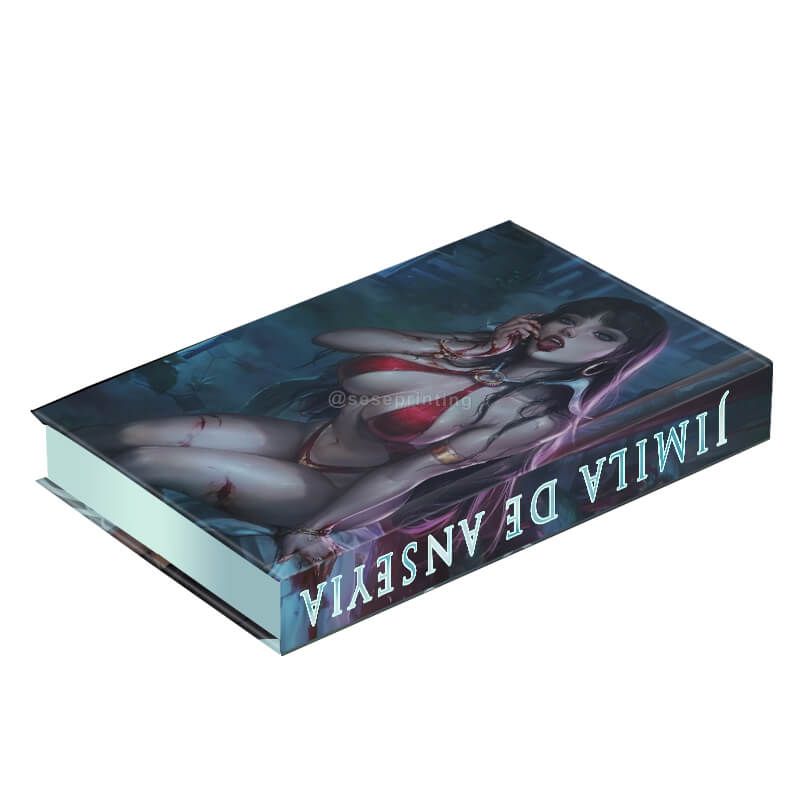 Custom Hardcover Novel Book with Foil on Cover and Sprayed Edges