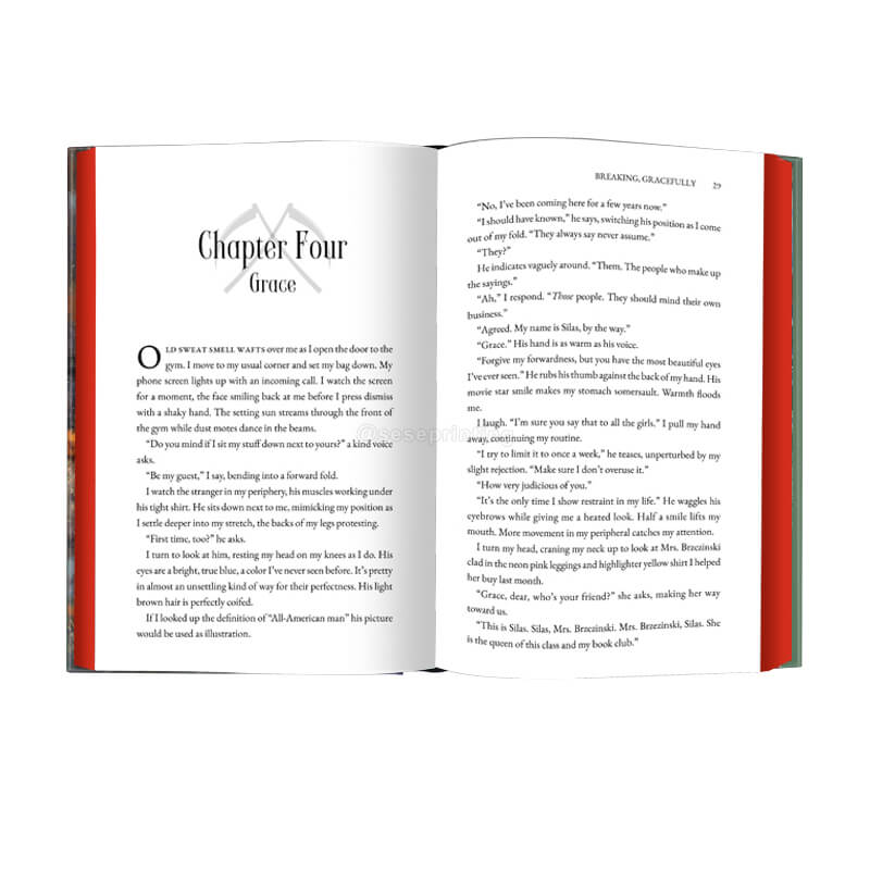 Special Edition Fiction Book Printing with Red Sprayed/Stenciled Edges