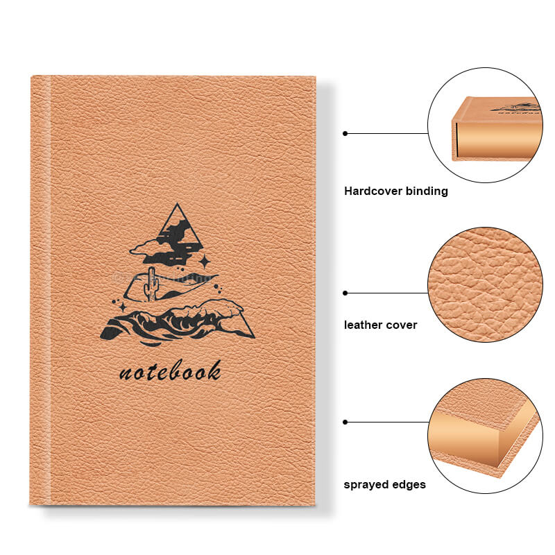 Printing Hardcover Leather Bound Journal Notebooks with Gold Edges