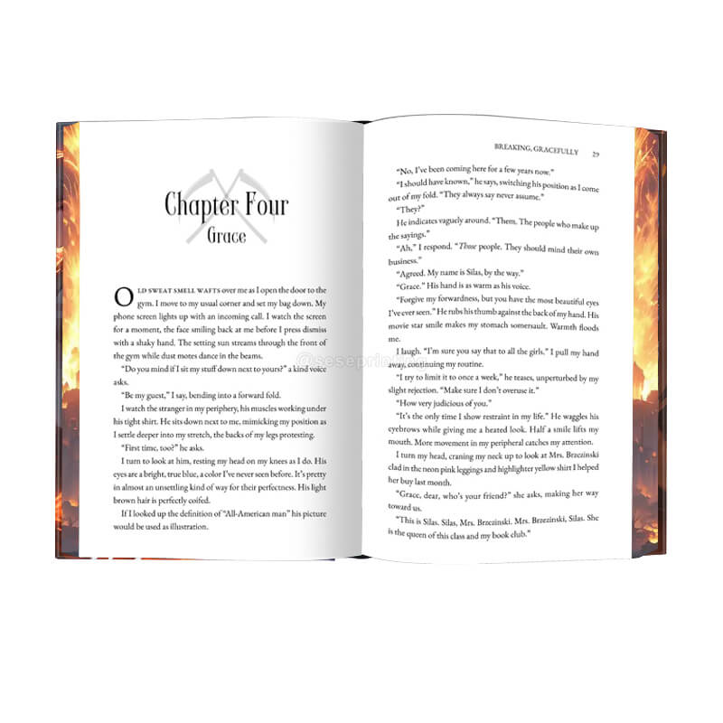 Printed Special Edition Hardback Novel Book with Pattern Sprayed Edges