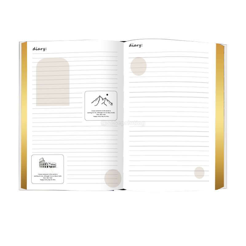 Custom A5 Mindfulness Planner Printing with Gold Sprayed Edges