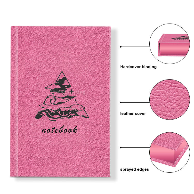 Promotional A5 Sprayed Edges Journal Leather Hardcover Notebooks