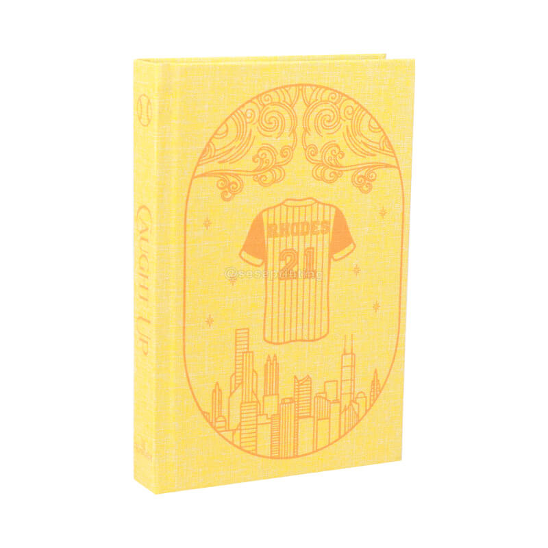 Linen Hardcover Book Printed with Sprayed Edges and Foiled End Pages