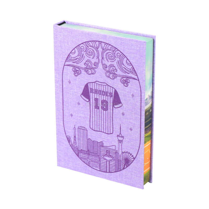 Linen Rigid Cover Book with Sprayed Edges and Printed Color End Papers