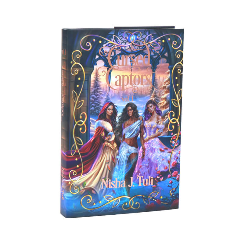 Foil Hardcover Book with Foil Dust Jacket and Pattern Sprayed Edges