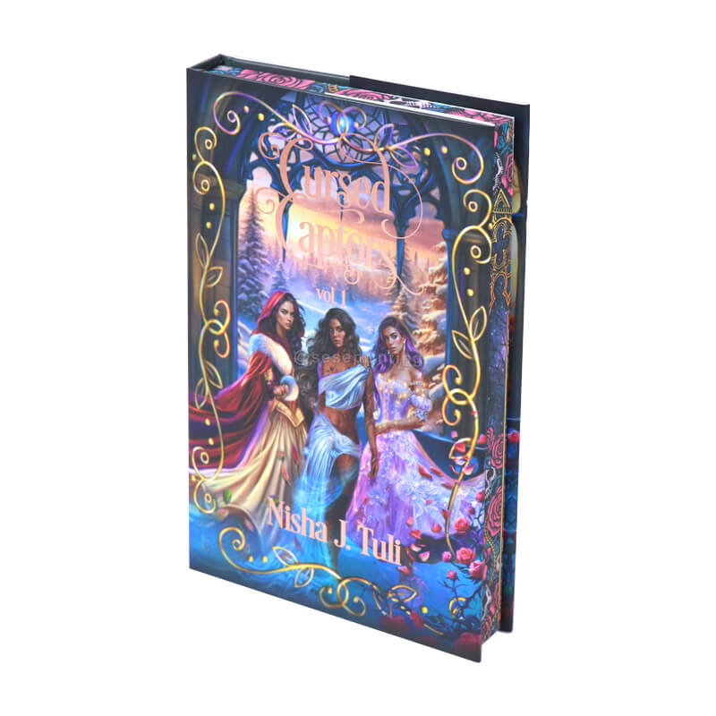 Foil Hardcover Book with Foil Dust Jacket and Pattern Sprayed Edges