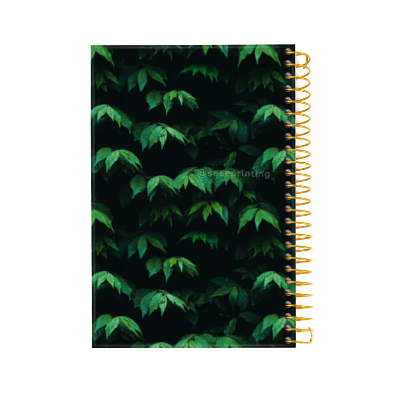 Custom Design Your Own Spiral Planner Journal with Golden Edges