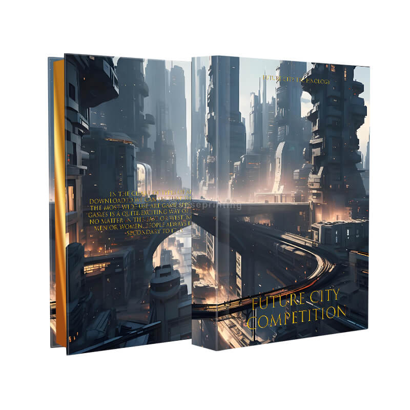 Gold Foiling Hardback Fiction Book Printed with Sprayed Edges