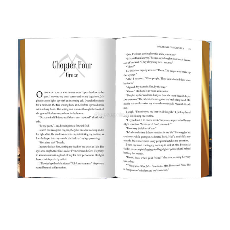 Gold Foiling Hardback Fiction Book Printed with Sprayed Edges