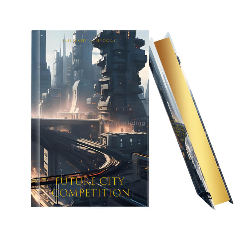 Gold Foiling Hardback Fiction Book Printed with Sprayed Edges
