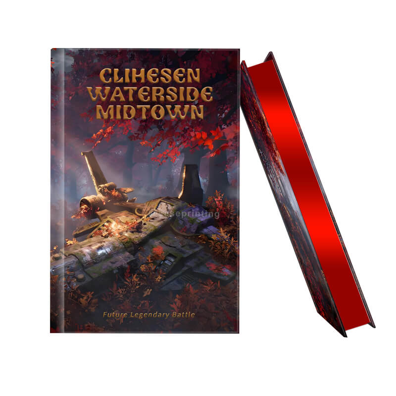 Custom Hardcover Book Printed Edges and Gold Foiling on the Cover