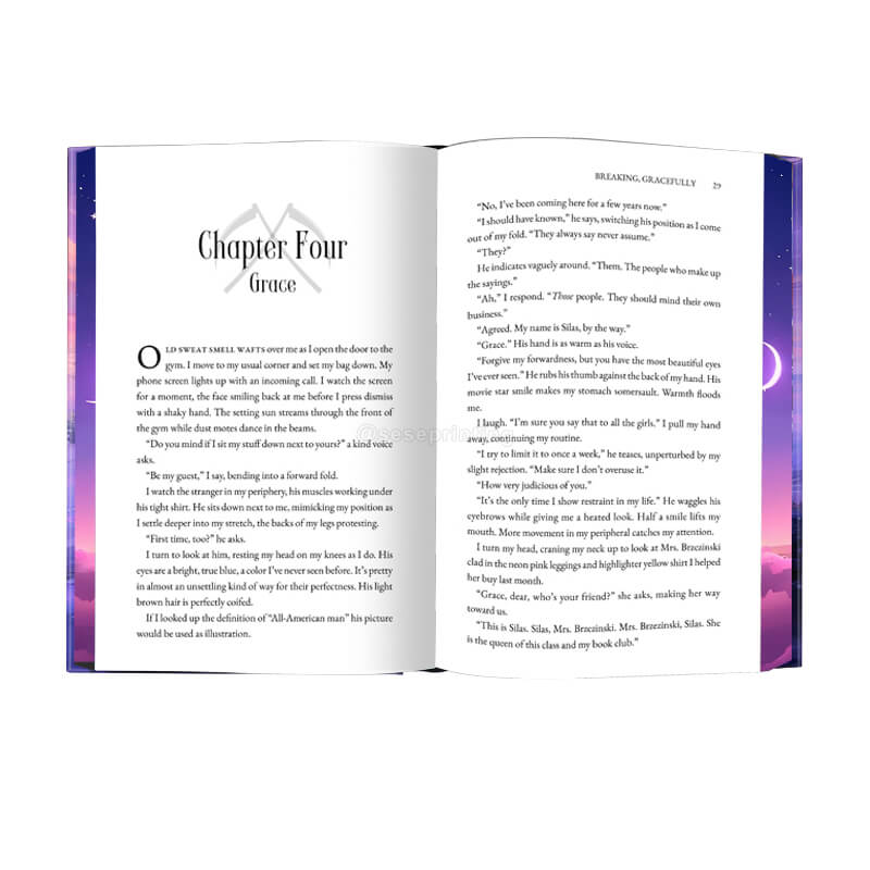 Romance Fiction Books with Foiling Cover and Sprayed Edges