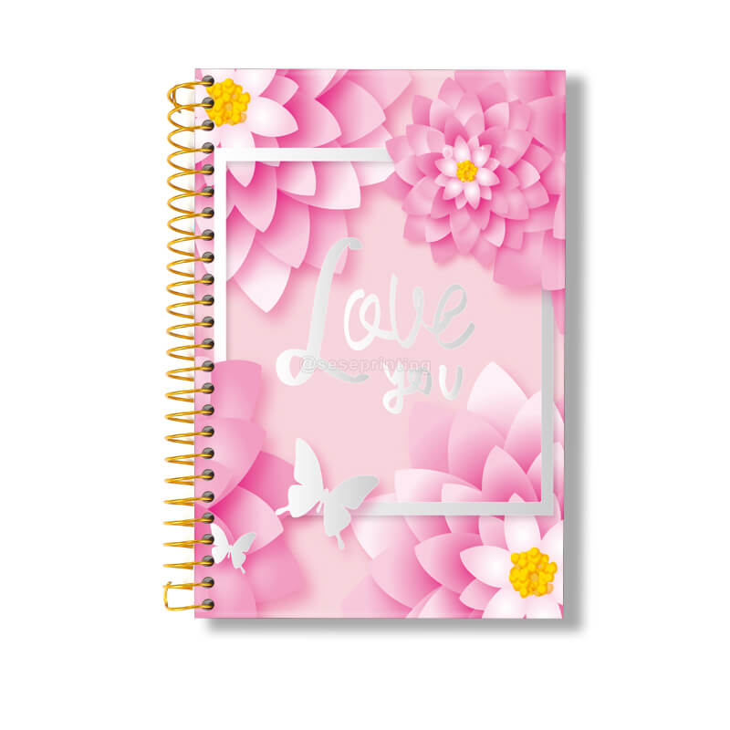 Hardcover Spiral Self Love Planner Printed with Sprayed Edges