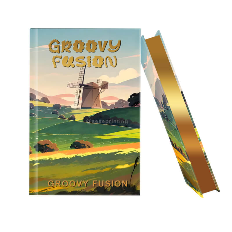 Gold Foil Stamping Hardcover Book with Custom Gold Sprayed Edges