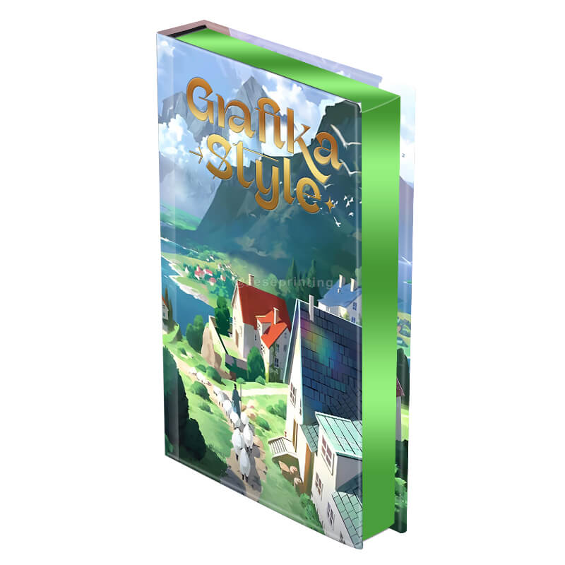 Black and White Printing Hardback Book with Gold Foil Cover and Sprayed Edges