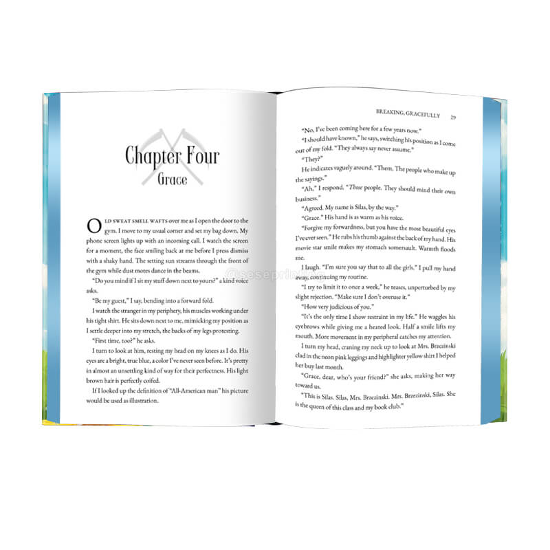Custom Hardcover Fiction Book Printed Edges and  Foiling Cover