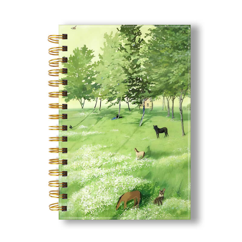 Wire Coil Binding Hardcover Notebook Printing Custom Diary Journal