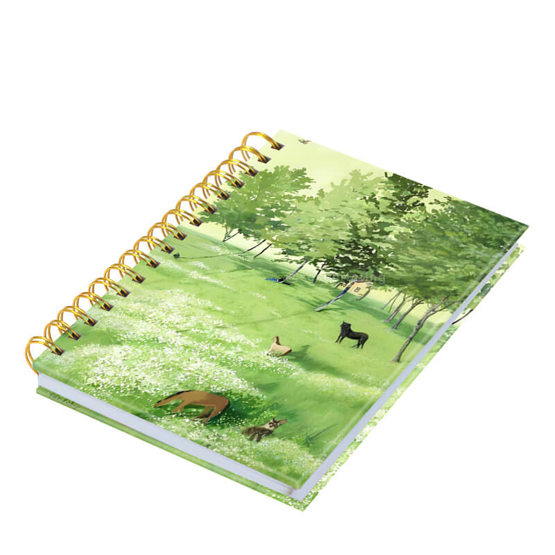 Wire Coil Binding Hardcover Notebook Printing Custom Diary Journal
