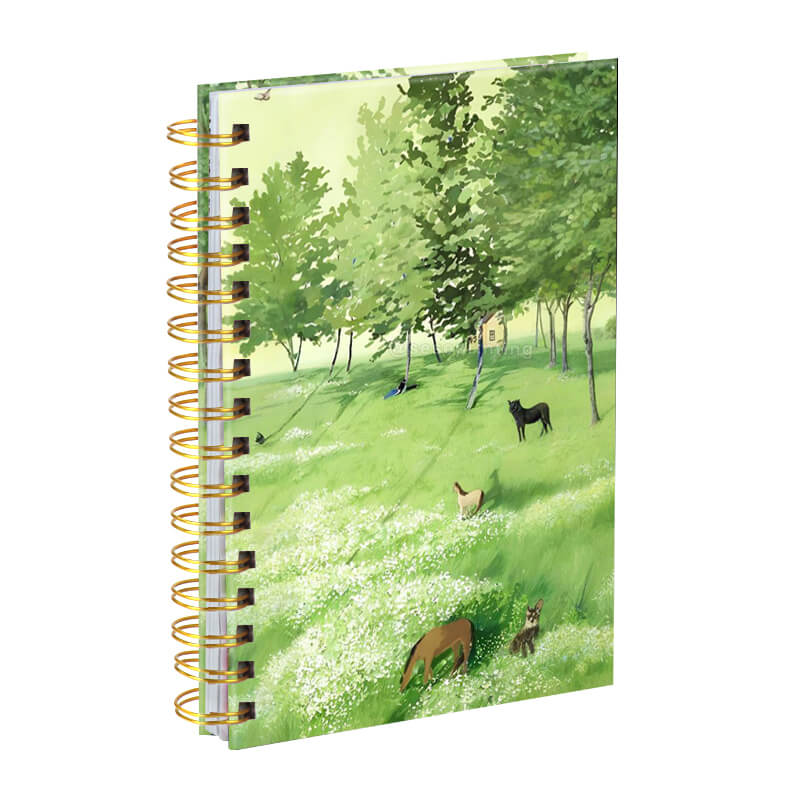 Wire Coil Binding Hardcover Notebook Printing Custom Diary Journal