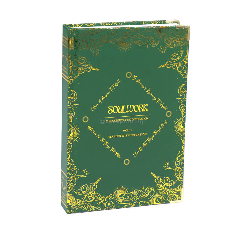 Foil Hardcover Daily Self Love Journal with Ribbon and Golden Corner