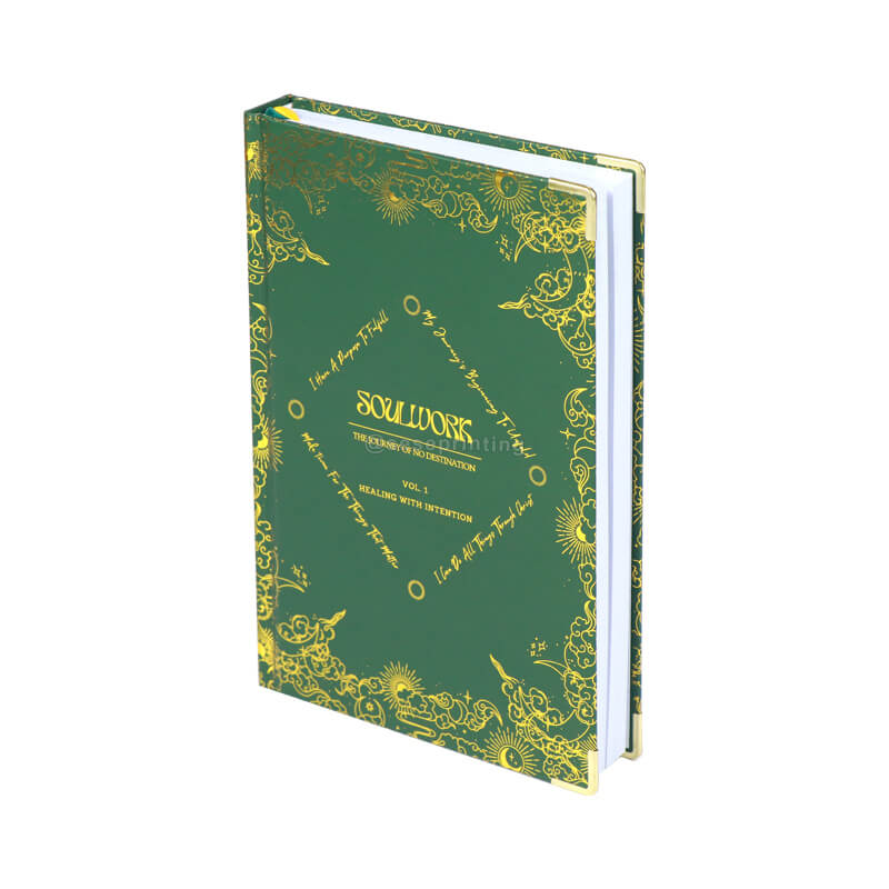 Foil Hardcover Daily Self Love Journal with Ribbon and Golden Corner