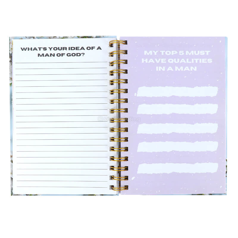 A5 Wire Binding Notebook Custom Lined Spiral Hardcover Journal