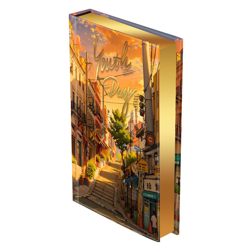 Custom Hardcover Book with Gold Foil Stamping Cover and Sprayed Edges