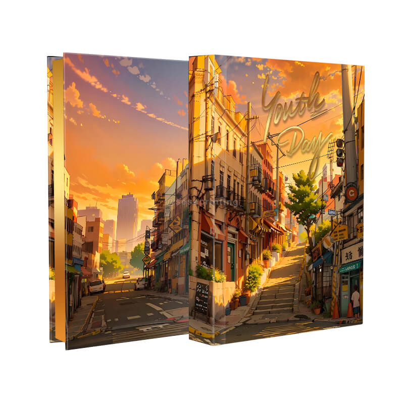 Custom Hardcover Book with Gold Foil Stamping Cover and Sprayed Edges