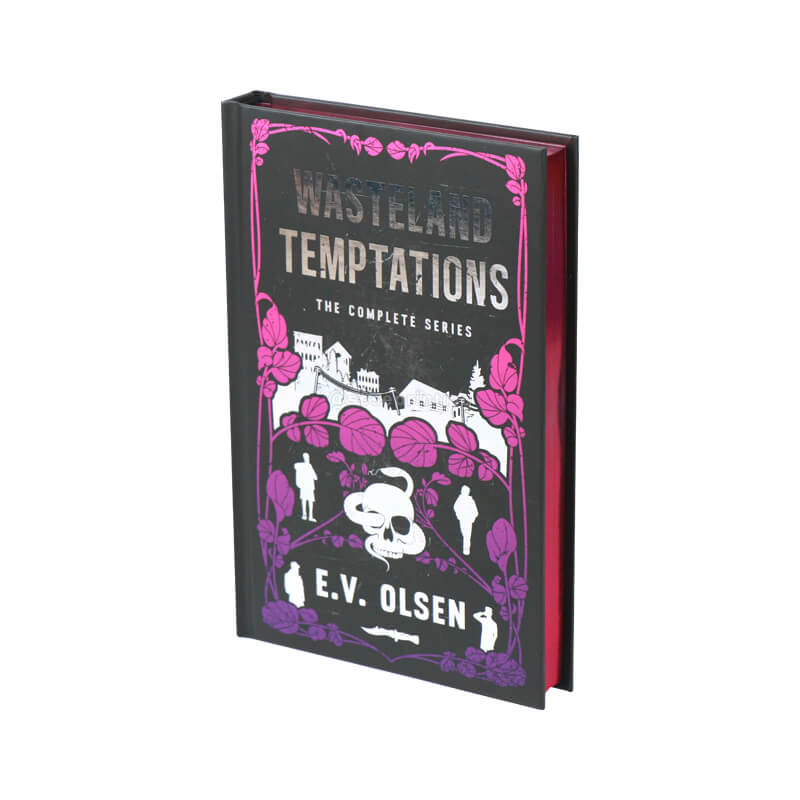 Foil Stamping Hardcover Book with Sprayed Edges and Printed Colored End Papers