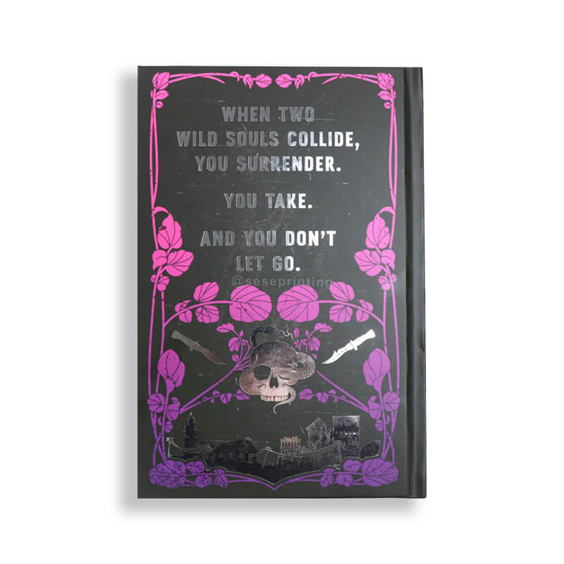 Foil Stamping Hardcover Book with Sprayed Edges and Printed Colored End Papers