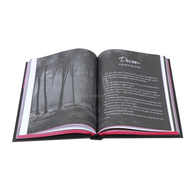 Foil Stamping Hardcover Book with Sprayed Edges and Printed Colored End Papers