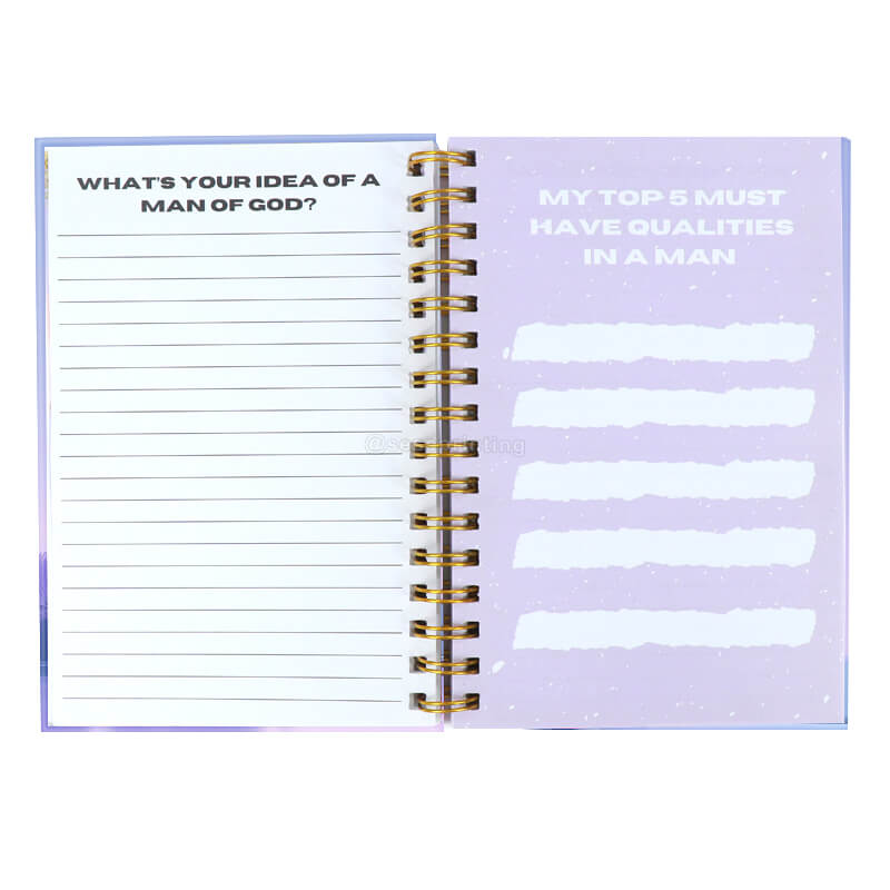 Personalized Undated Agenda Planner Printing Spiral Journal Notebook