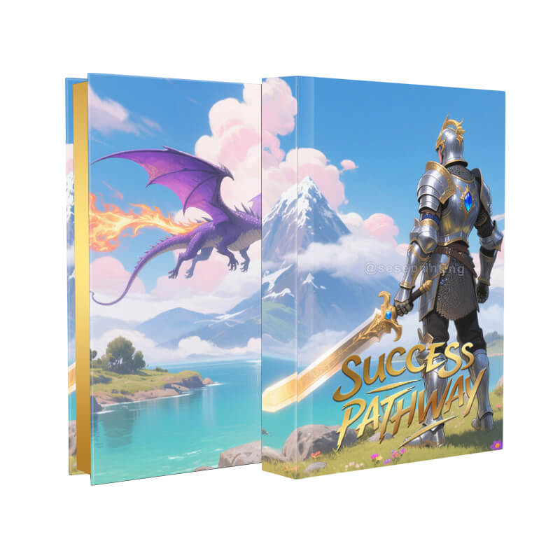 Premium Custom Hardcover Book with Sprayed Edges and Golden Foil Stamping